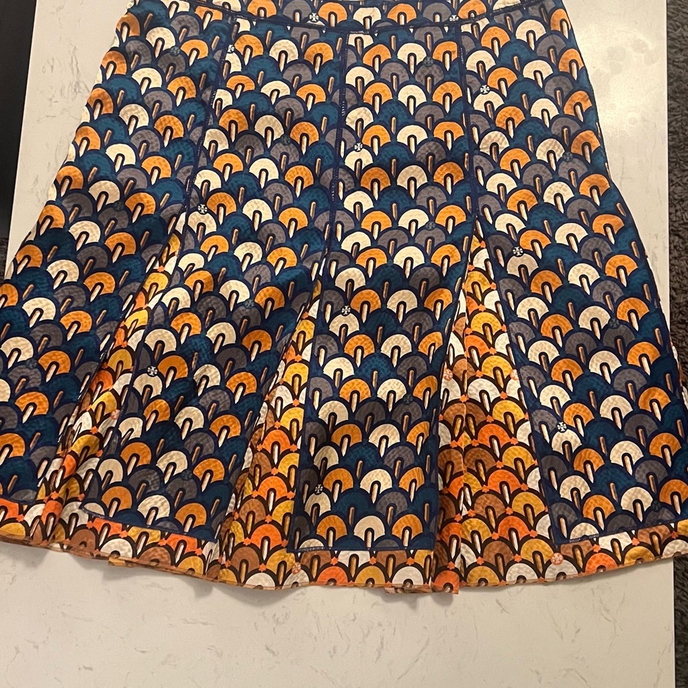 Tory Burch Multicolor Patterned A-Line Pleated Sk… - image 3